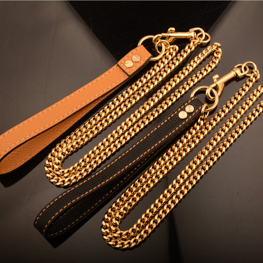 Paws N' Claws Boutique - Gold Stainless Steel Leashes