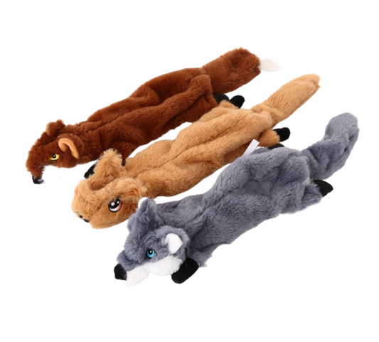 Paws N' Claws Boutique - No Stuffing Squeaky Animal Plush Toys - 5 PACK