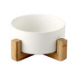 Ceramic Bowls with Wooden Stand